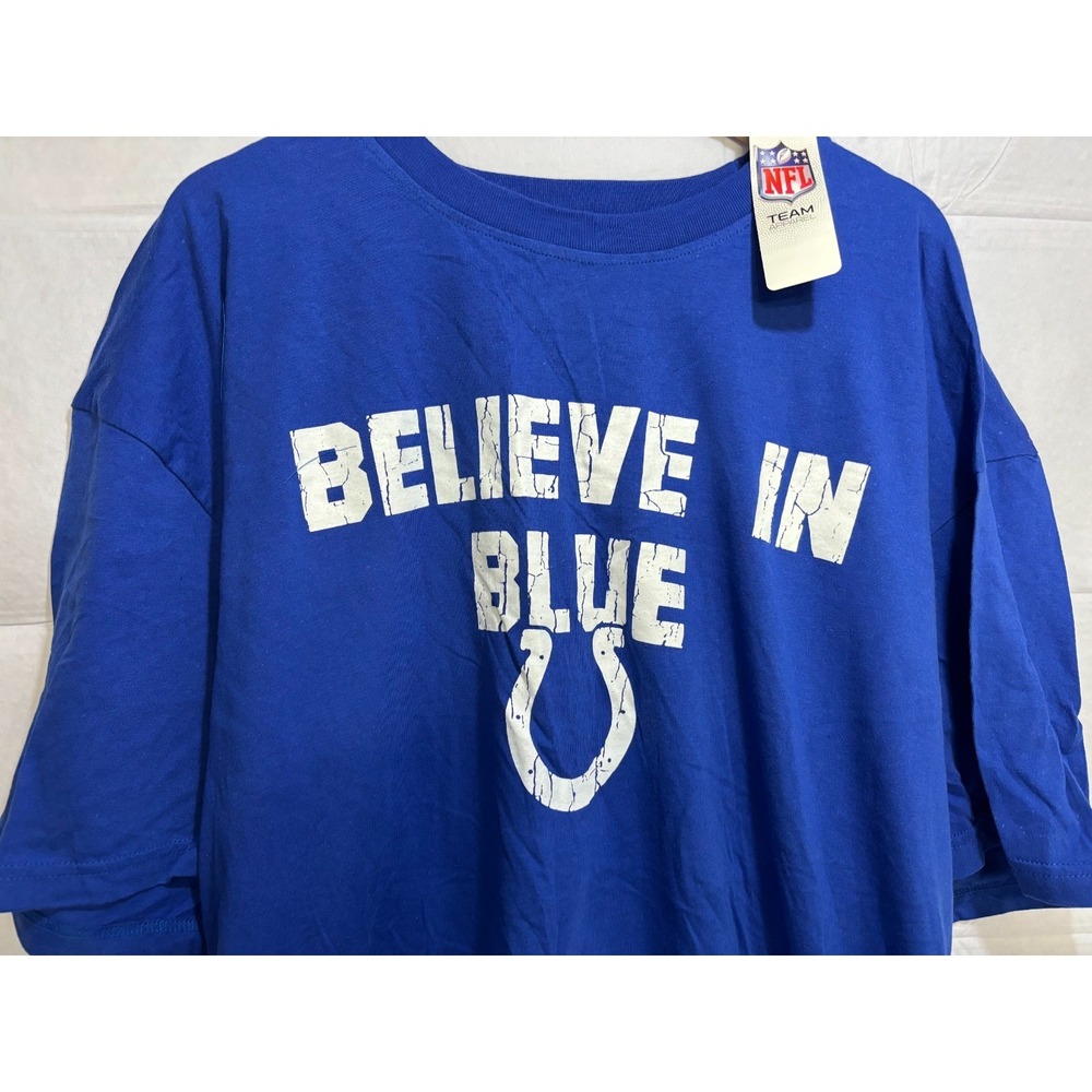 Indianapolis Colts NFL Team Apparel Mens T-Shirt Blue Cotton Graphic NWT Tee 3XL